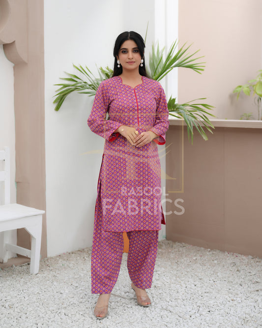 Imported Printed Cotton 2-Piece Suit
