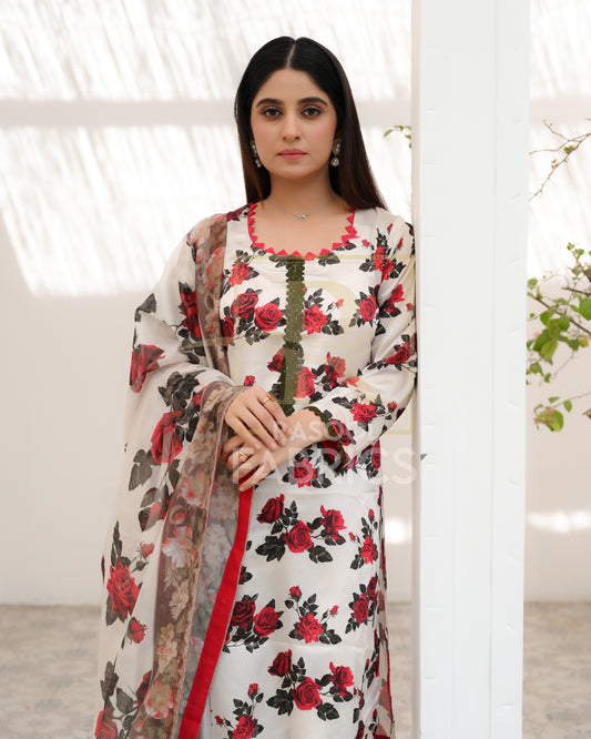 Shamose Silk 3-Piece Suit – Floral Bliss